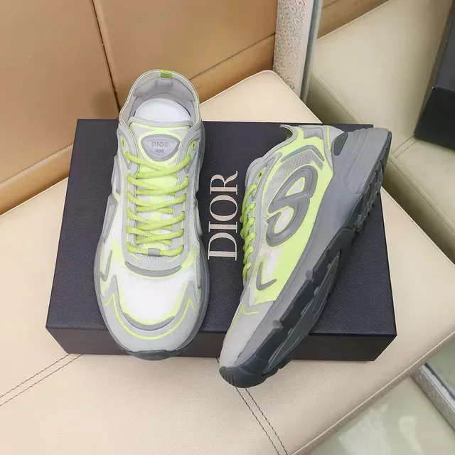 Dior B27 Zapatillas Lifestyle Verde Lima Neón y Gris 3