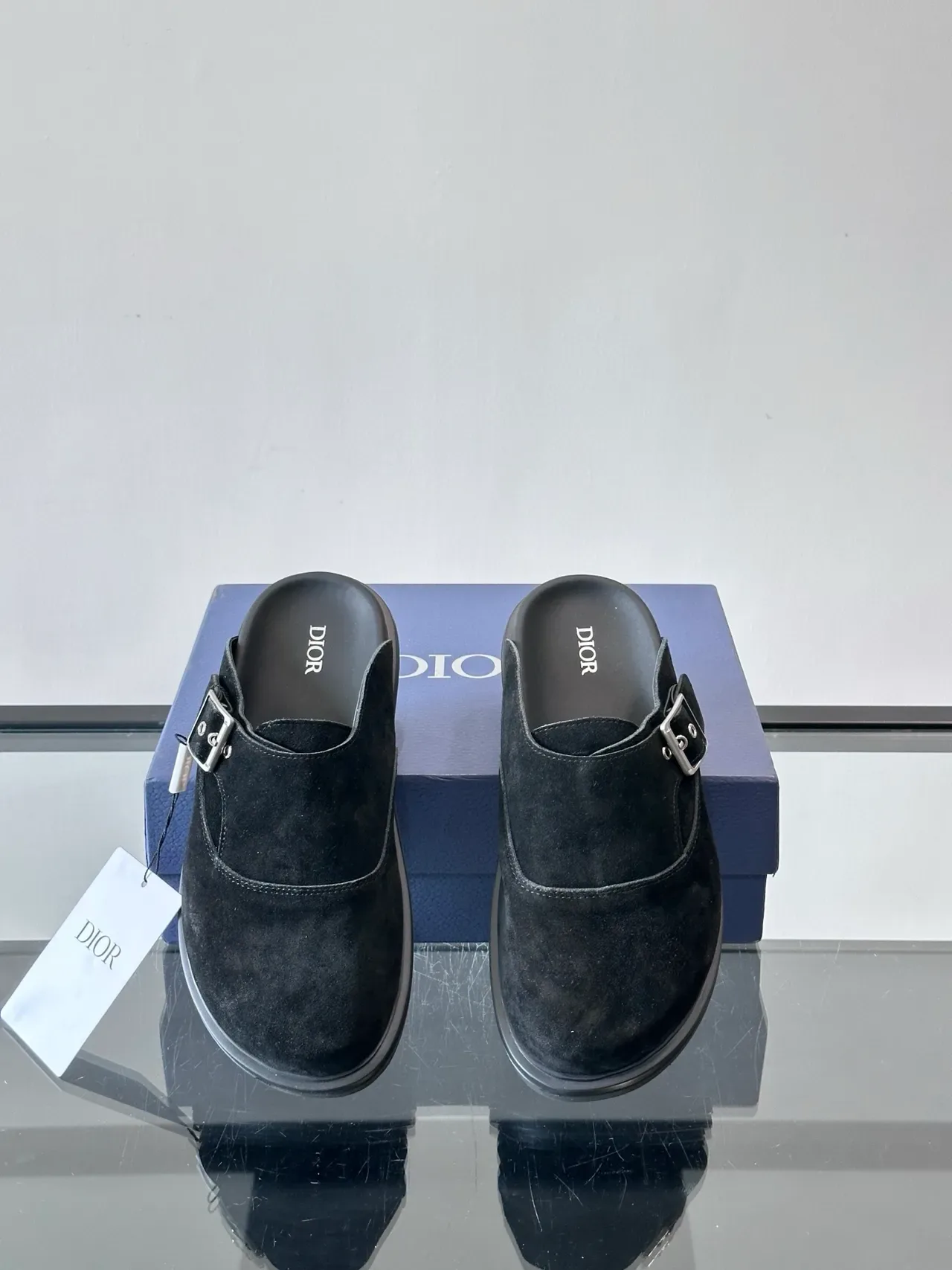 Dior B30 काले स्यूड बकल स्ट्रैप कासुअल जूते 3