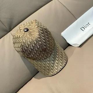 Dior 米色棕色斜纹蒙娜丽蒙印花结构化六片棒球帽