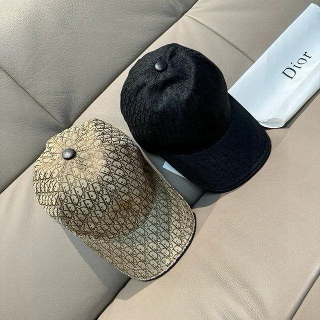 Dior Beige Marron Impression Monogramme Oblique Structurée Six Paneles Casquette de Baseball 2