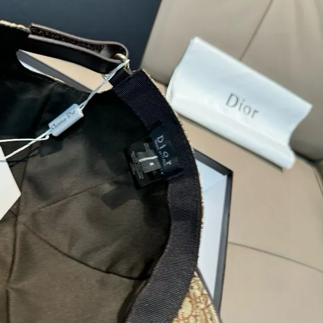 Dior Beige Marron Impression Monogramme Oblique Structurée Six Paneles Casquette de Baseball 9