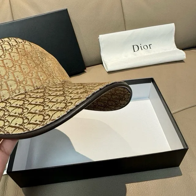 Dior Beige Marron Impression Monogramme Oblique Structurée Six Paneles Casquette de Baseball 4