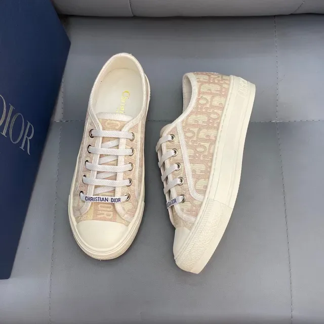 Dior Beige White Monogrammed Canvas Low-Top Lifestyle Sneakers 4