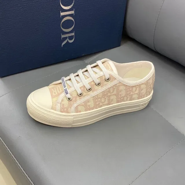 Dior Beige White Monogrammed Canvas Low-Top Lifestyle Sneakers 5