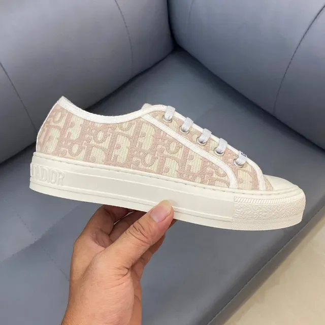 Dior Beige White Monogrammed Canvas Low-Top Lifestyle Sneakers 6
