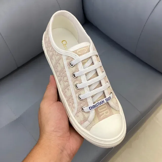 Dior Beige White Monogrammed Canvas Low-Top Lifestyle Sneakers 7