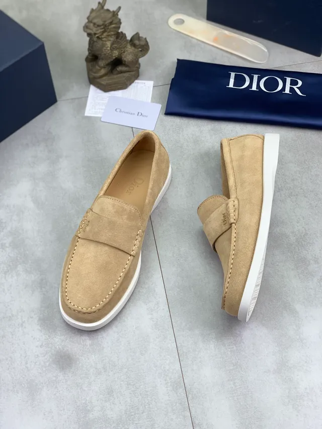 Dior بني أبيض من الشيبوي العلوي Penny Strap Loafer 5
