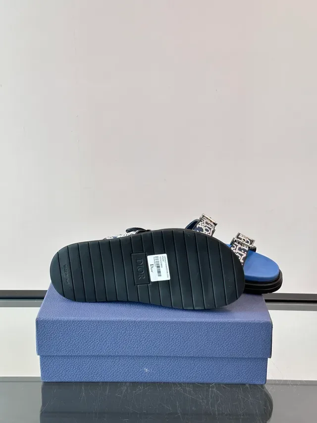 Dior Noir Beige Sandales Double Sangle Boucle 5