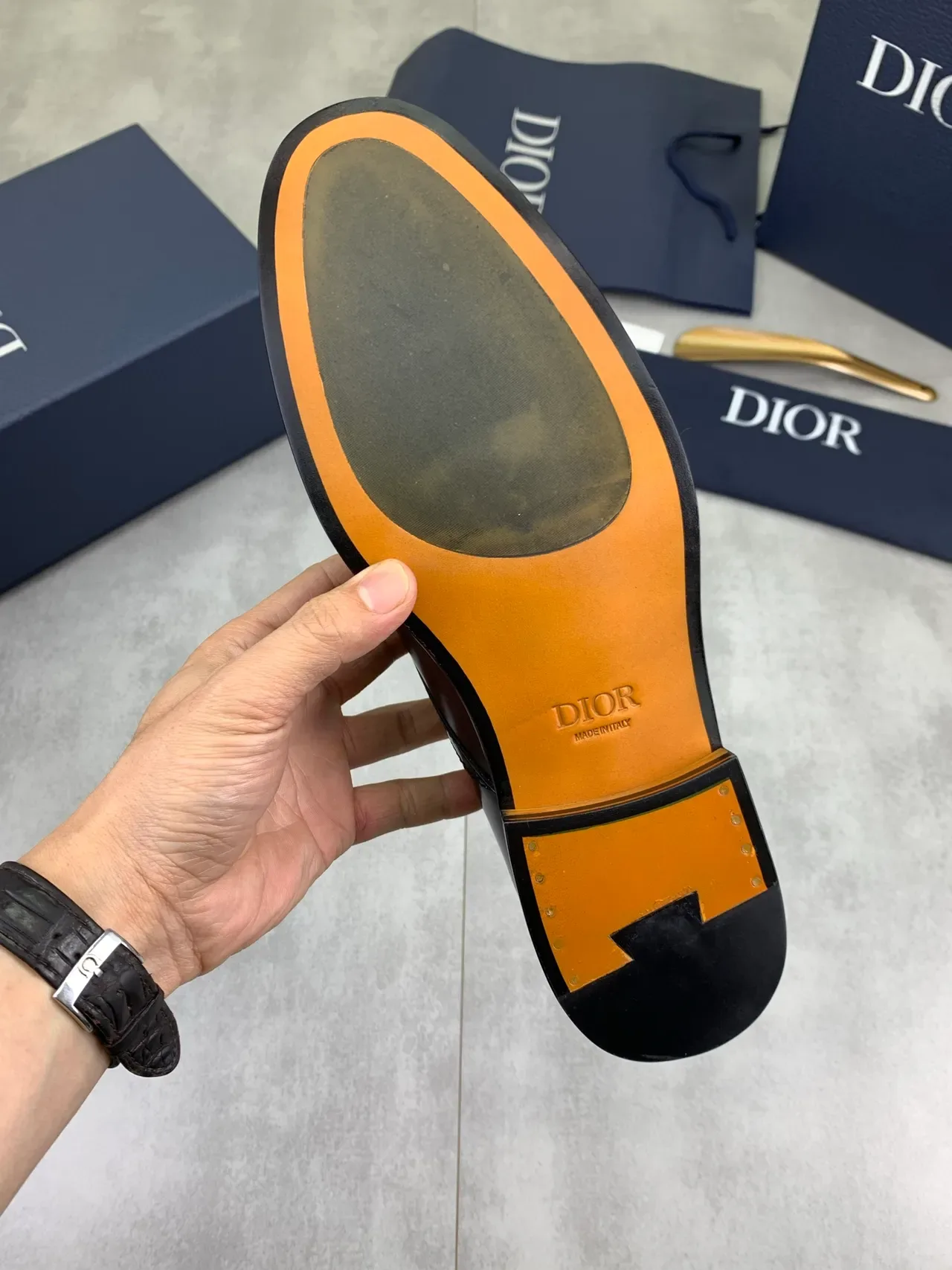 Dior Black Brown Glossy Leather Cap-Toe Oxford Shoes 4