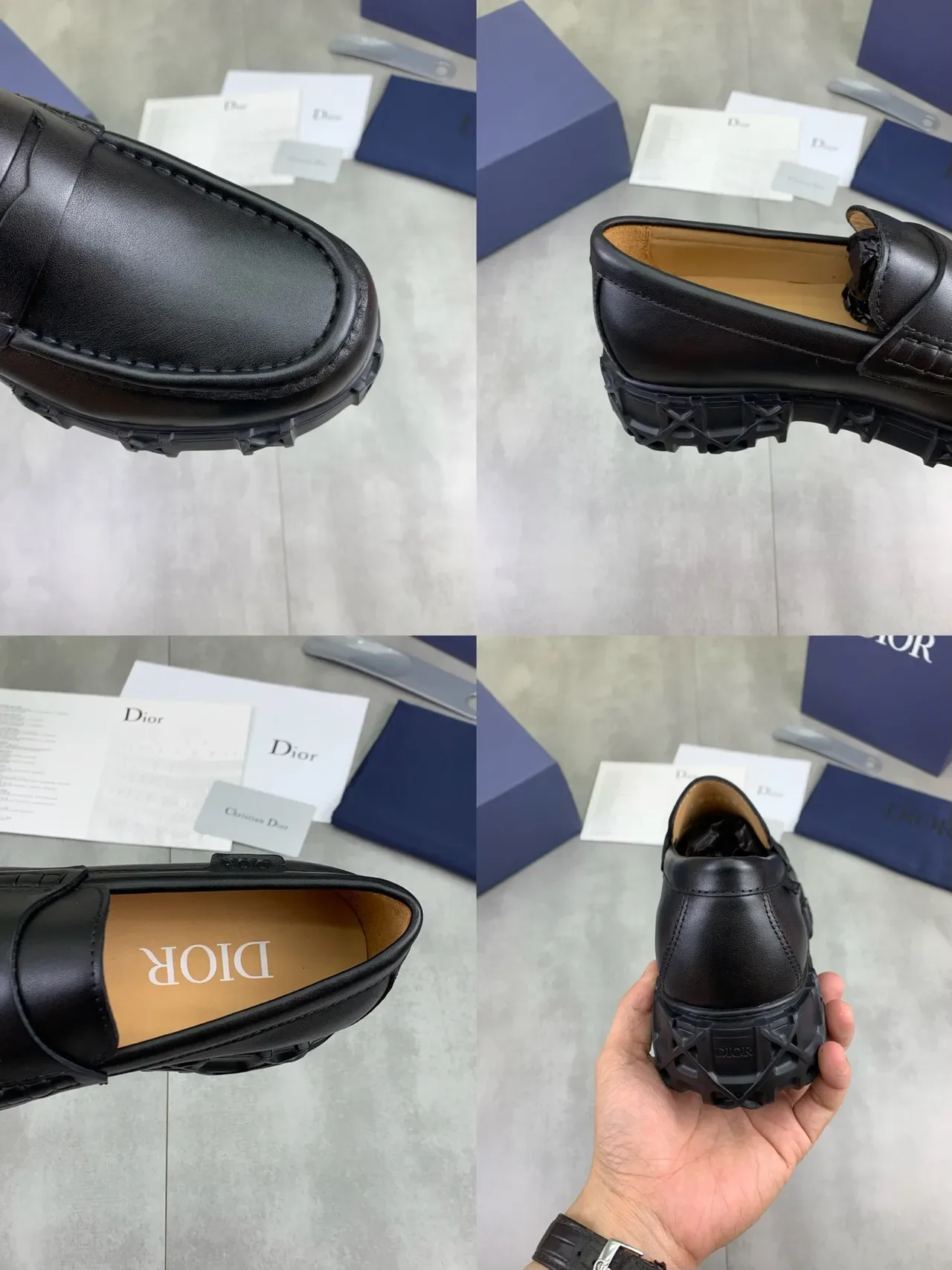 Dior Black Brown Penny Chunky Tread Sole Loafer 2