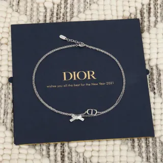 Dior Bow and CD Logo Double-Chain Necklace