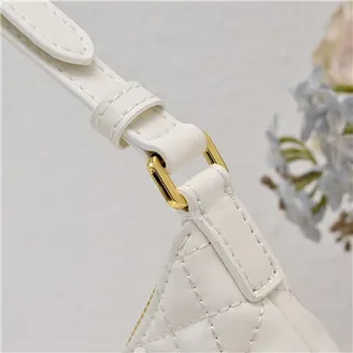 Dior Caro Monogram Canvas Negro y Beige Bolso underarm 7