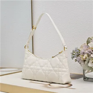 Dior Caro Monogram Canvas Negro y Beige Bolso underarm 8