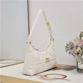 Dior Caro Monogram Canvas Negro y Beige Bolso underarm 9