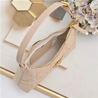 Dior Caro Monogram Canvas Negro y Beige Bolso underarm 12