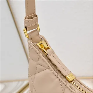Dior Caro Monogram Canvas Negro y Beige Bolso underarm 14