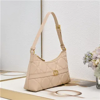 Dior Caro Monogram Canvas Negro y Beige Bolso underarm 18