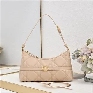 Dior Caro Monogram Canvas Negro y Beige Bolso underarm 19