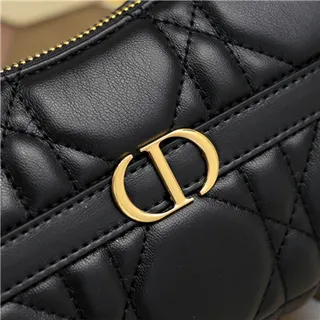 Dior Caro Monogram Canvas Negro y Beige Bolso underarm 24