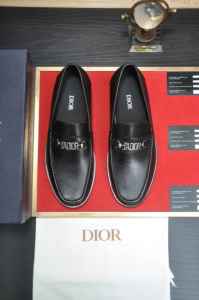 Dior Horsebit Black Leather Moc-Toe Construction Loafer 5