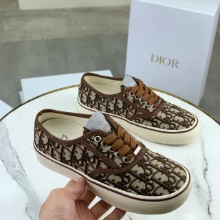Sneakers Lifestyle en Toile avec Monogramme Dior à Lacets Bas