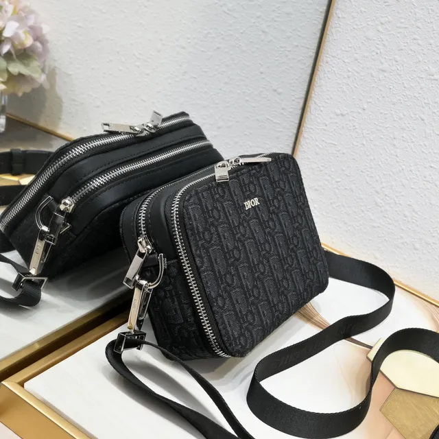 Dior Oblique Jacquard Sac messager gris 9