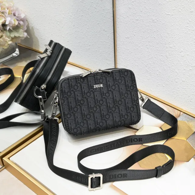 Dior Oblique Jacquard Sac messager gris 10