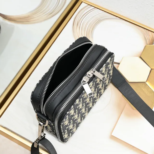 Dior Oblique Jacquard Sac messager gris 16