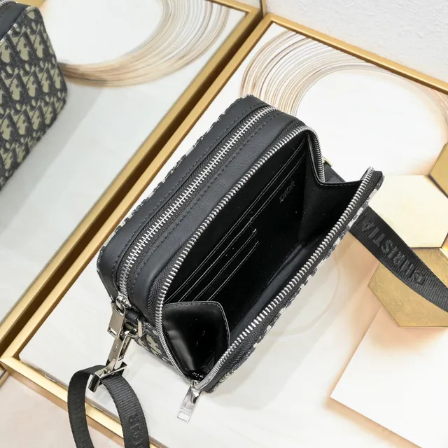Dior Oblique Jacquard Sac messager gris 17