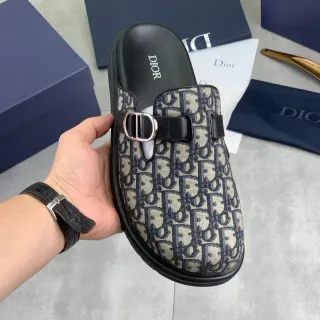 Dior Oblique Monogram كانفاس أسود حزام نعال