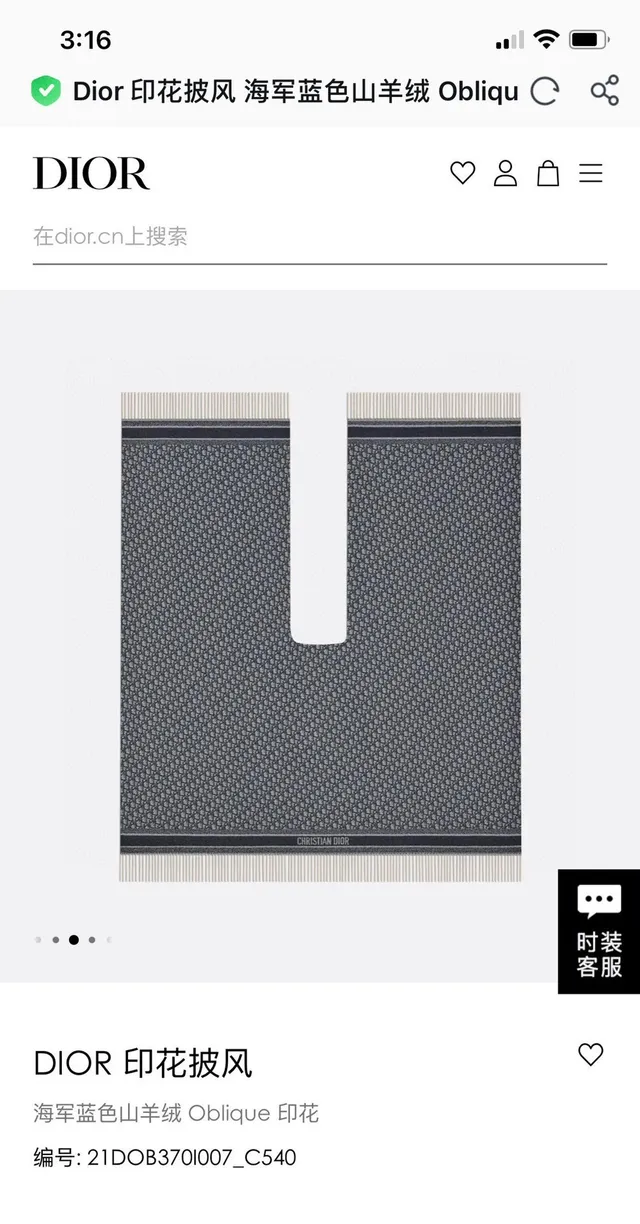 Dior Oblique Monogram ফ্রিঞ্জযুক্ত ক্যাশমিয়ার শাল 2