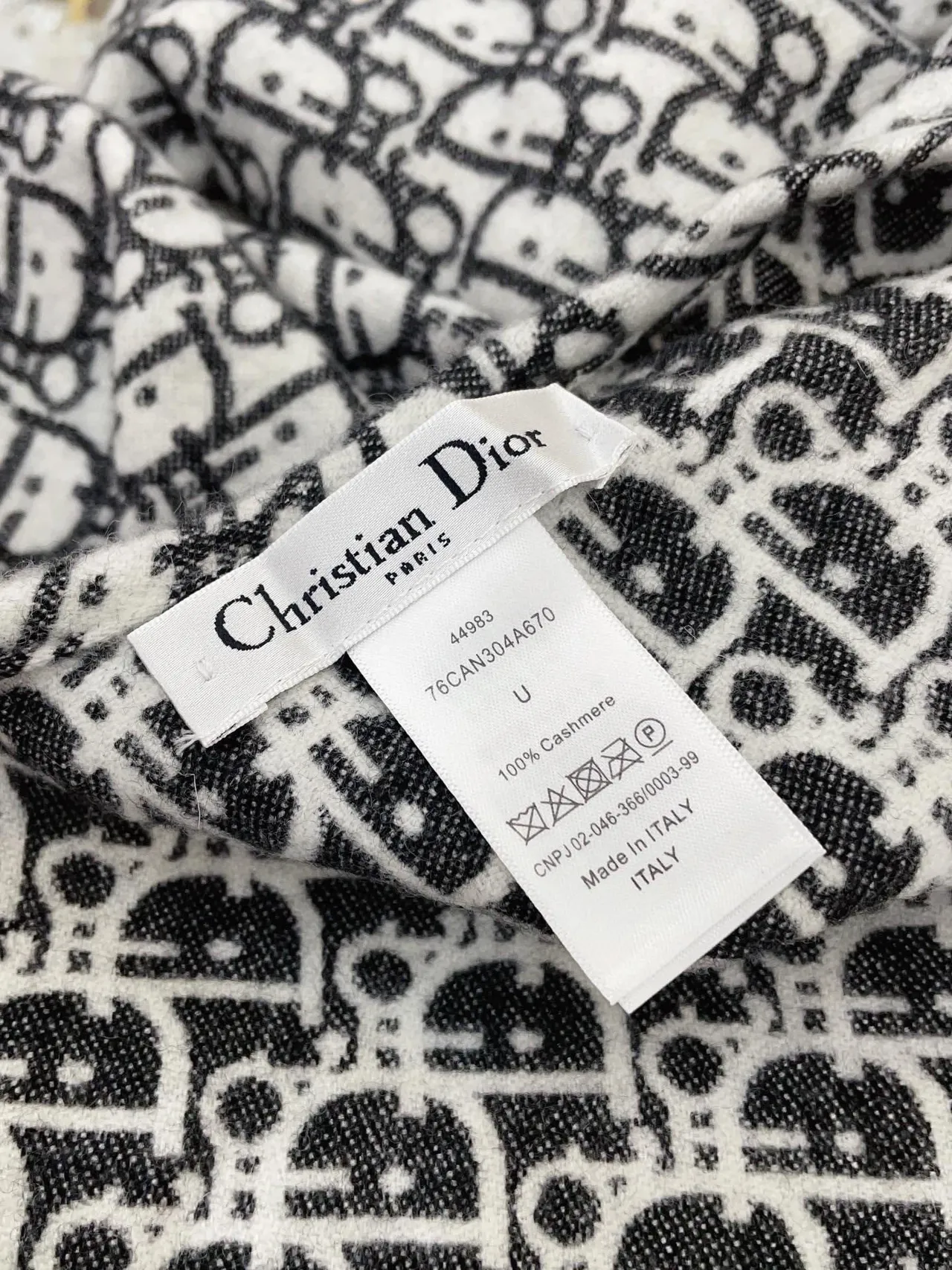 Dior Oblique Monogram ফ্রিঞ্জযুক্ত ক্যাশমিয়ার শাল 9
