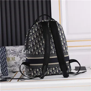 Dior Oblique Monogram Navy and Beige Casual Backpack 8