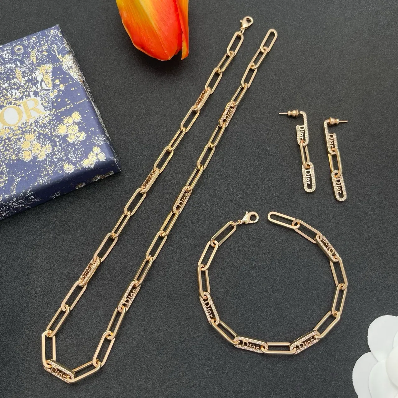 Dior Paperclip-Link Logo Chain Necklace 2