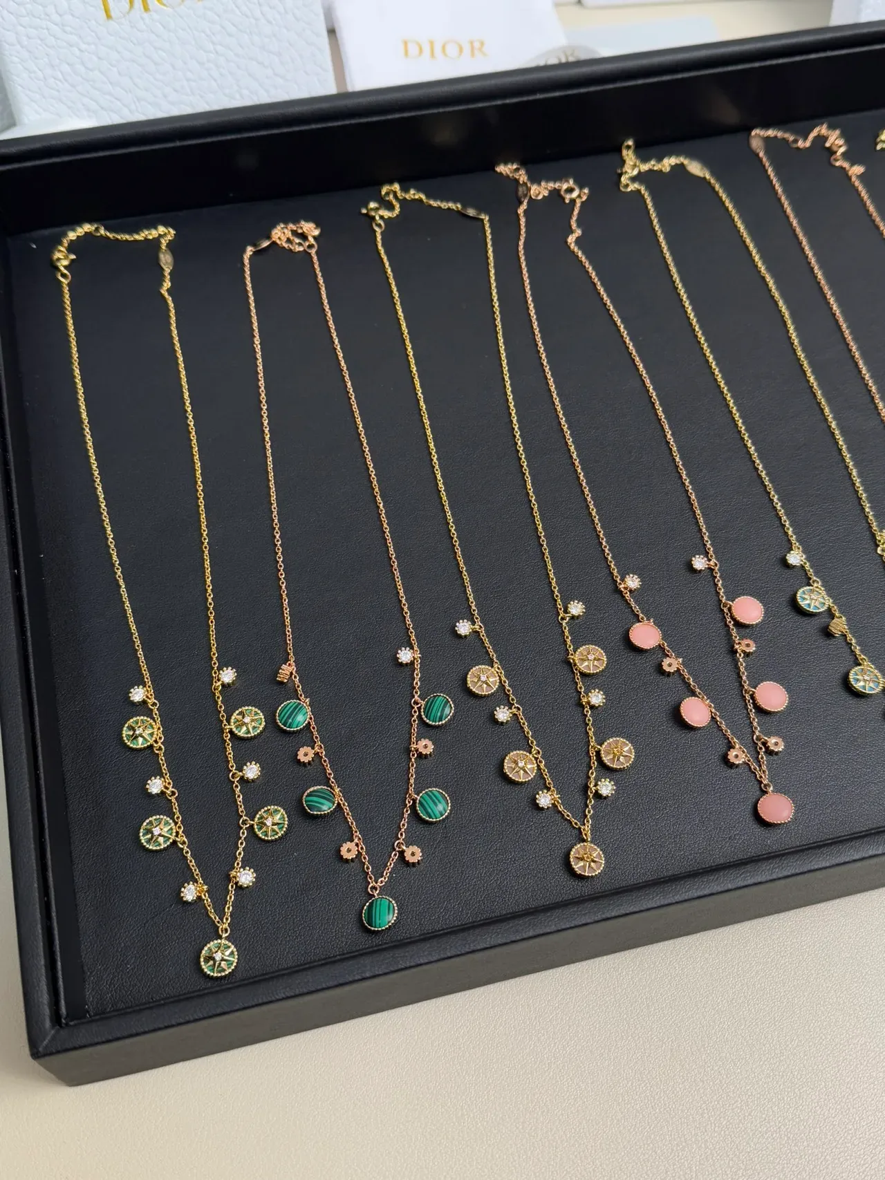 Dior Rose des Vents Multi-Pendant Crystal and Enamel Necklace 4