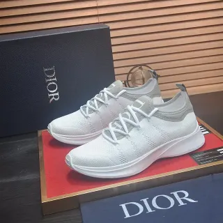 Dior सफेद भूरा बुनावट ऊपरी इंजीनियर मेश जीवनशैली स्नीकर