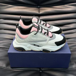 Dior Chaussures Chunky Solaire Blanche et Rose Maille et Matériau Synthétique