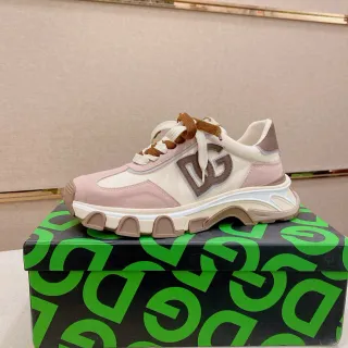 Dolce & Gabbana B22 Baskets chunky rose et crème