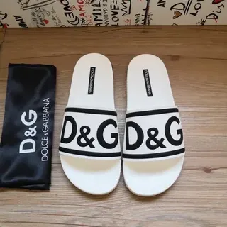 Dolce & Gabbana D&G Logo sangle mules blanches