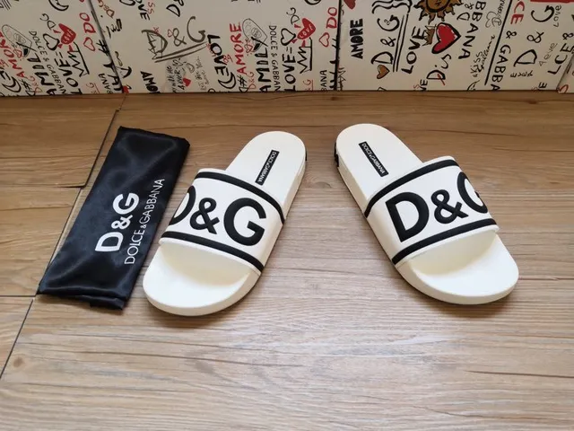 Dolce & Gabbana D&G شعار حزام نعالي أبيض 2