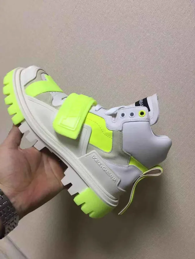 Dolce & Gabbana NS1 白黄色高帮厚底平台增高运动鞋 2