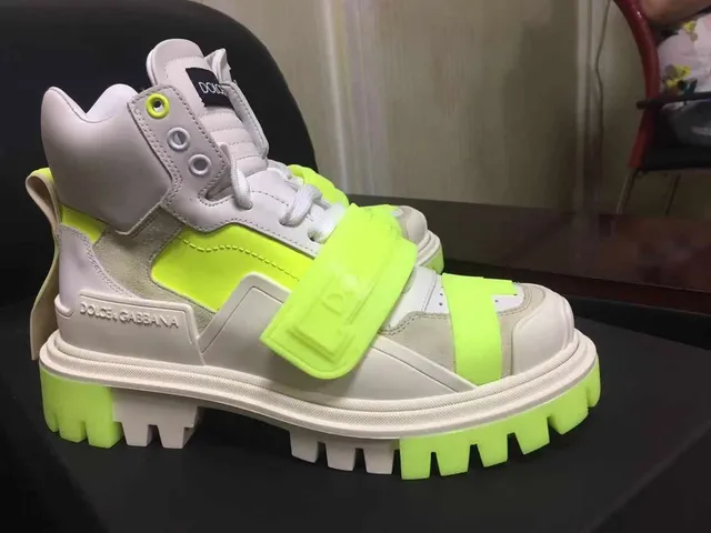 Dolce & Gabbana NS1 白黄色高帮厚底平台增高运动鞋 3