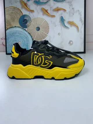 Dolce & Gabbana NS1 黄色军绿鞋底 印花侧面板 厚底运动鞋 3