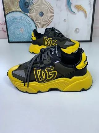 Dolce & Gabbana NS1 黄色军绿鞋底 印花侧面板 厚底运动鞋 5