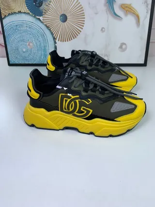Dolce & Gabbana NS1 黄色军绿鞋底 印花侧面板 厚底运动鞋 9
