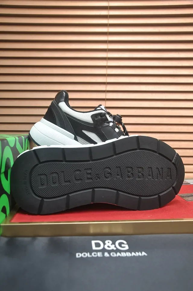 Dolce & Gabbana Portofino Noir Blanc Silhouette chunky superposition mesh et synthétique sneakers lifestyle 7