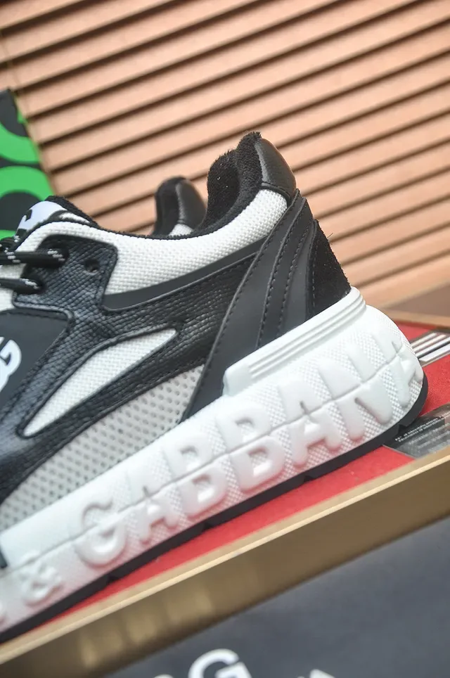 Dolce & Gabbana Portofino Noir Blanc Silhouette chunky superposition mesh et synthétique sneakers lifestyle 9