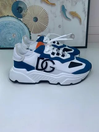 Dolce & Gabbana Runner White Blue Black Orange Chunky Sneakers 2