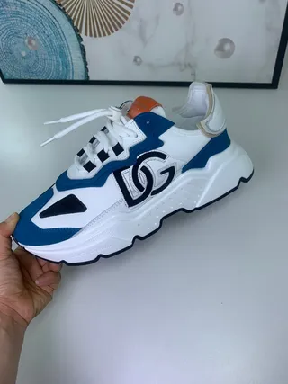 Dolce & Gabbana Runner White Blue Black Orange Chunky Sneakers 7