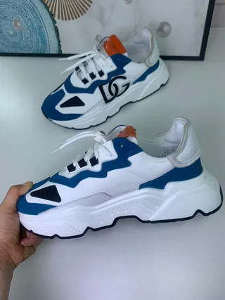 Dolce & Gabbana Runner White Blue Black Orange Chunky Sneakers 8